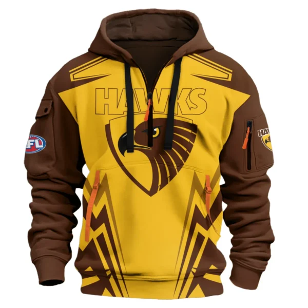 Hawthorn Hawks AFL Exclusive Logo Hoodie Half Zipper QTVA270625AFL04HAW-HDF - Image 2
