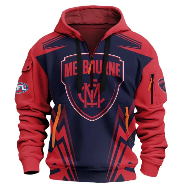 Melbourne Demons AFL Exclusive Logo Hoodie Half Zipper QTVA270625AFL04MELB-HDF - Image 2