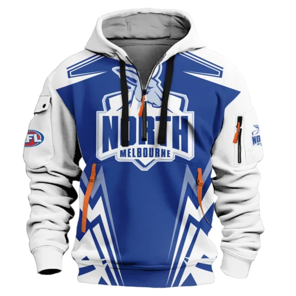North Melbourne Kangaroos AFL Exclusive Logo Hoodie Half Zipper QTVA270625AFL04NMFC-HDF - Image 2