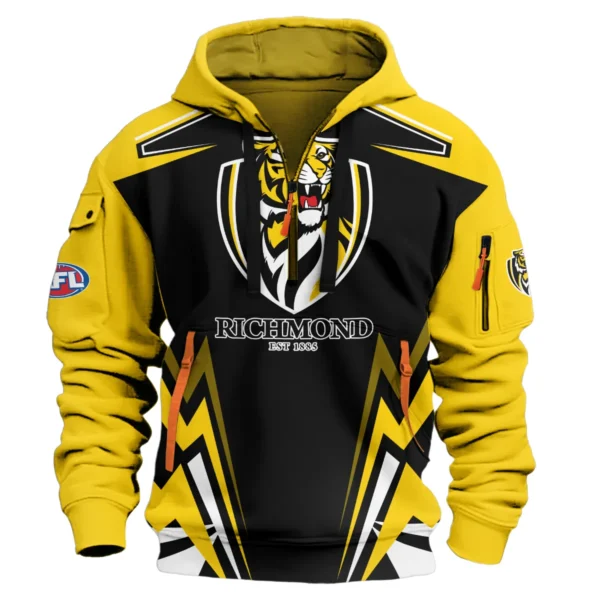 Richmond Tigers AFL Exclusive Logo Hoodie Half Zipper QTVA270625AFL04RICH-HDF - Image 2