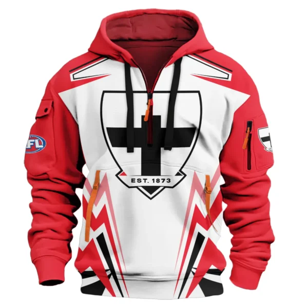 St Kilda Saints AFL Exclusive Logo Hoodie Half Zipper QTVA270625AFL04STK-HDF - Image 2