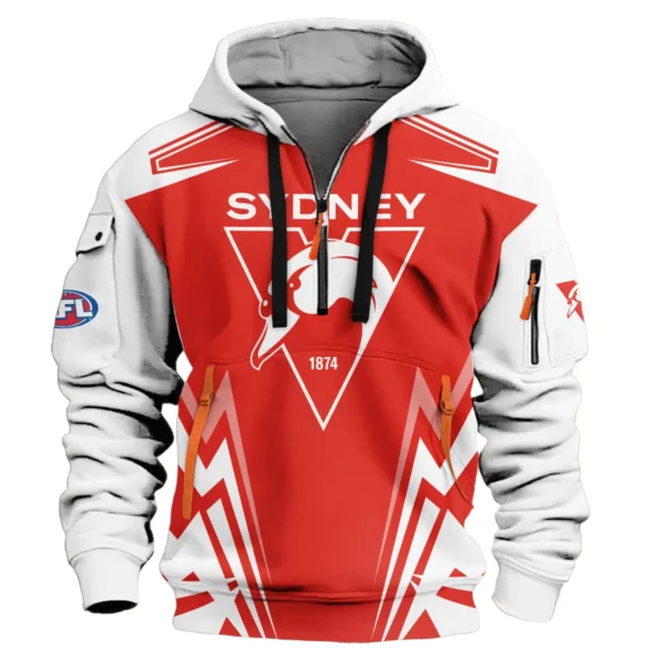 Sydney Swans AFL Exclusive Logo Hoodie Half Zipper QTVA270625AFL04SYD-HDF - Image 2