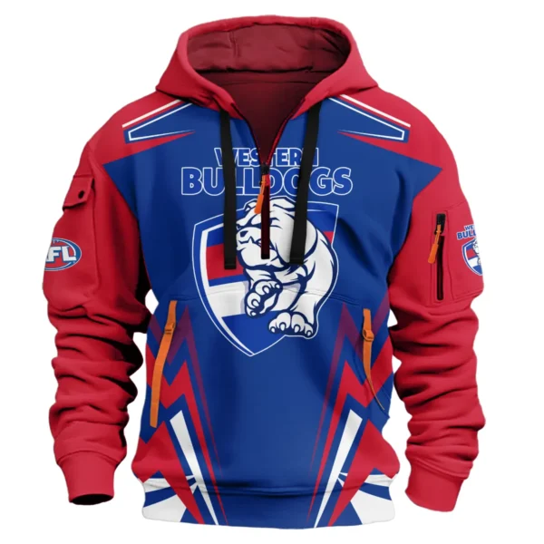 Western Bulldogs AFL Exclusive Logo Hoodie Half Zipper QTVA270625AFL04WB-HDF - Image 2