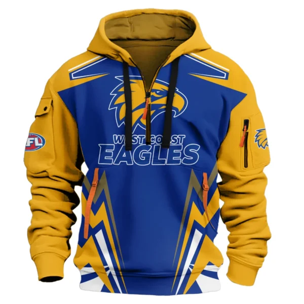 West Coast Eagles AFL Exclusive Logo Hoodie Half Zipper QTVA270625AFL04WCE-HDF - Image 2