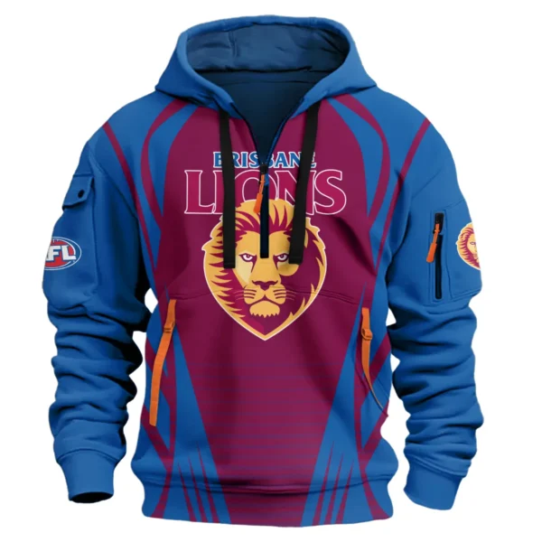 Brisbane Lions AFL Exclusive Logo Hoodie Half Zipper QTVA280625AFL05BL-HDF - Image 2