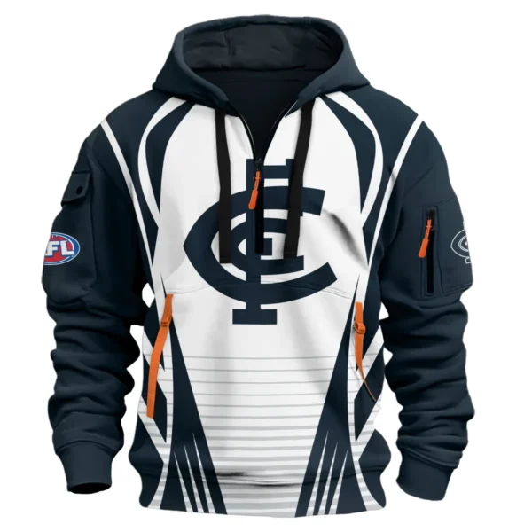 Carlton Blues AFL Exclusive Logo Hoodie Half Zipper QTVA280625AFL05CARL-HDF - Image 2