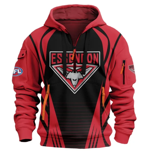 Essendon Bombers AFL Exclusive Logo Hoodie Half Zipper QTVA280625AFL05ESS-HDF - Image 2