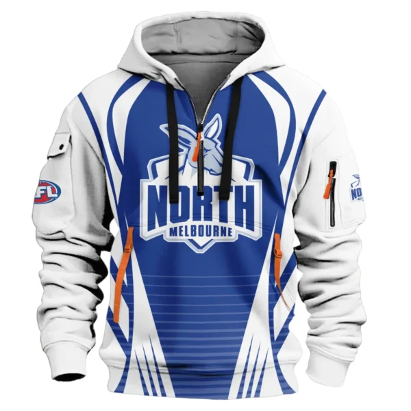 North Melbourne Kangaroos AFL Exclusive Logo Hoodie Half Zipper QTVA280625AFL05NMFC-HDF - Image 2