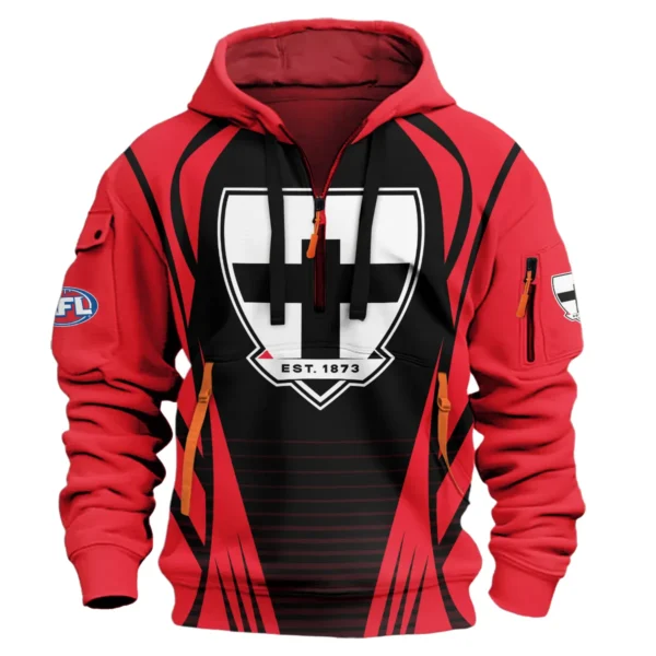 St Kilda Saints AFL Exclusive Logo Hoodie Half Zipper QTVA280625AFL05STK-HDF - Image 2