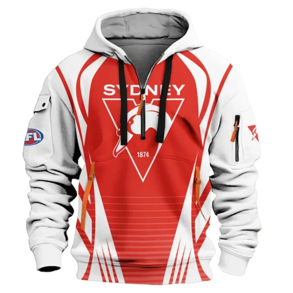Sydney Swans AFL Exclusive Logo Hoodie Half Zipper QTVA280625AFL05SYD-HDF - Image 2