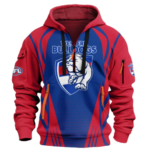 Western Bulldogs AFL Exclusive Logo Hoodie Half Zipper QTVA280625AFL05WB-HDF - Image 2