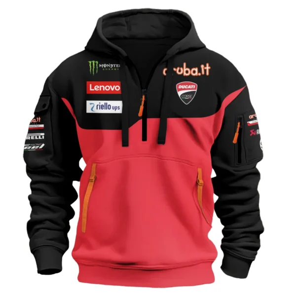 Ducati Lenovo Team Exclusive Logo Hoodie Half Zipper QTVAGP060625A3DUC-HDF - Image 2