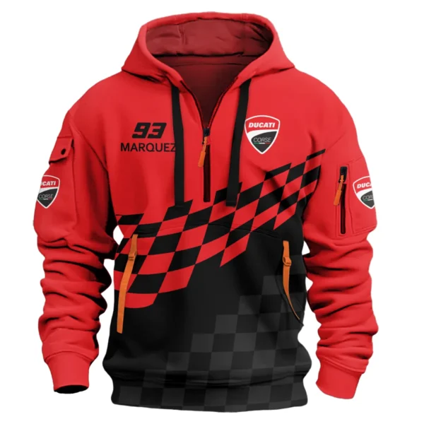 Marc Márquez Ducati Lenovo Team Exclusive Logo Hoodie Half Zipper QTVAGP100625A10DUC-HDF - Image 2