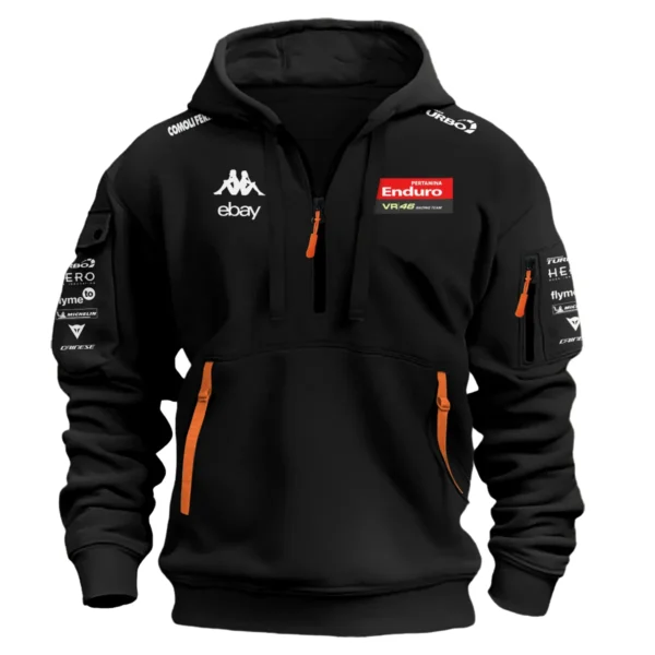 VR46 Racing Team Exclusive Logo Hoodie Half Zipper QTVAGP120625A15VR46-HDF - Image 2