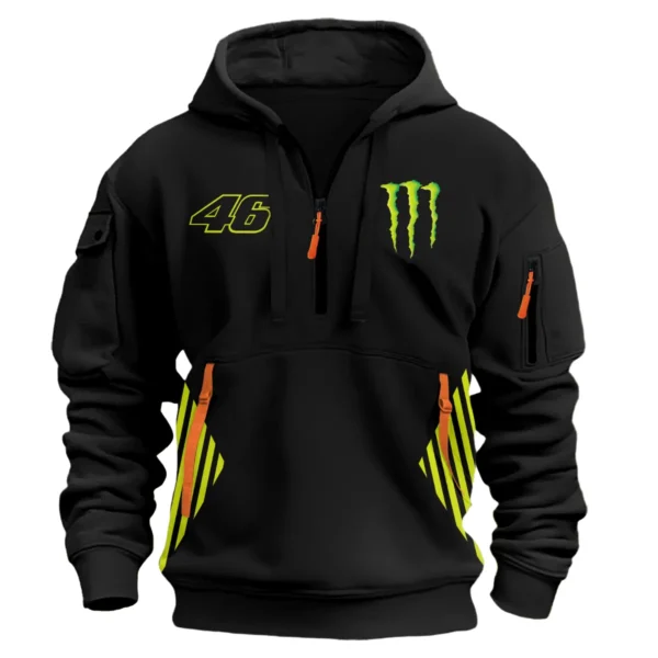 VR46 Racing Team Exclusive Logo Hoodie Half Zipper QTVAGP120625A17VR46-HDF - Image 2