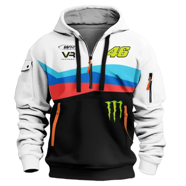 VR46 Racing Team Exclusive Logo Hoodie Half Zipper QTVAGP120625A18VR46-HDF - Image 2