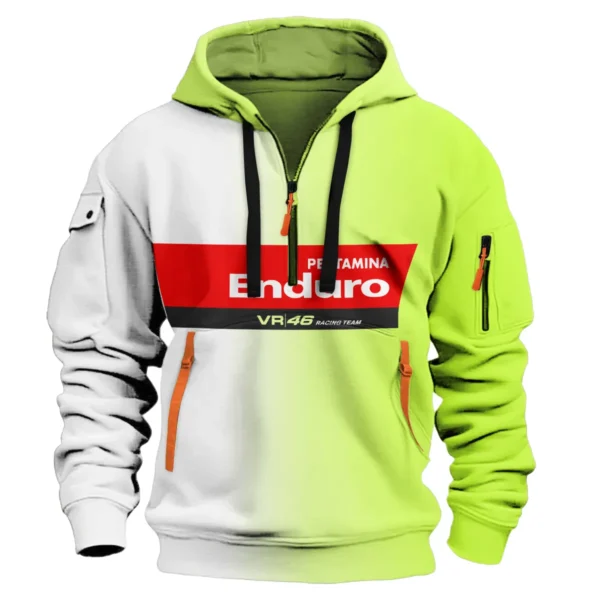VR46 Racing Team Exclusive Logo Hoodie Half Zipper QTVAGP130625A19VR46-HDF - Image 2