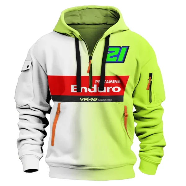 VR46 Racing Team Exclusive Logo Hoodie Half Zipper QTVAGP130625A20VR46-HDF - Image 2