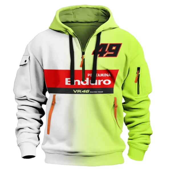 VR46 Racing Team Exclusive Logo Hoodie Half Zipper QTVAGP130625A22VR46-HDF - Image 2