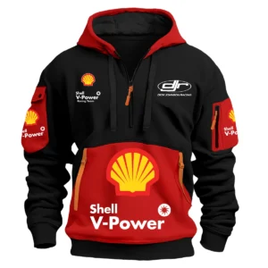 Dick Johnson Racing Team 2025 Supercars Championship Exclusive Logo Hoodie Half Zipper HOSPC120625A01SHEHDF - Red