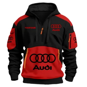 Audi Car Exclusive Logo Hoodie Half Zipper QTCAR180605A2AUD - Red