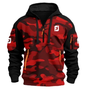 FootJoy Exclusive Logo Hoodie Half Zipper Golf QTGF210525A4FJ - Red