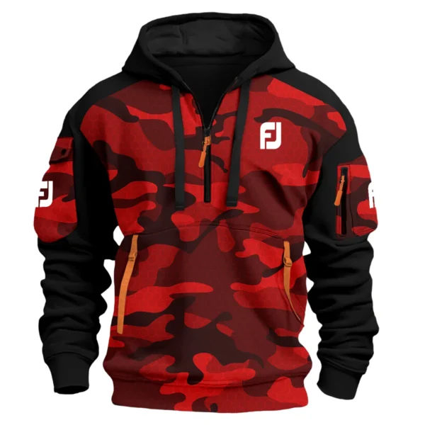 FootJoy Exclusive Logo Hoodie Half Zipper Golf QTGF210525A4FJ - Red