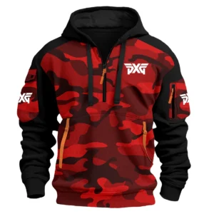 PXG Exclusive Logo Hoodie Half Zipper Golf QTGF210525A4PXG - Red