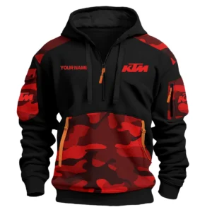 KTM Motorcycles  Exclusive Logo Hoodie Half Zipper QTMT160525A2KTM - Red