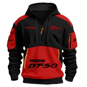Mazda BT-50 Ute Exclusive Logo Hoodie Half Zipper QTUT160525A2MBT - Red