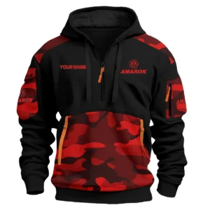 Volkswagen Amarok Ute Exclusive Logo Hoodie Half Zipper QTUT160525A3VA - Red