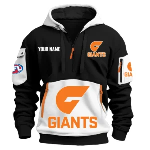 GWS Giants Australian Football League Exclusive Logo Hoodie Half Zipper HOAFL0090525A01GWS - White