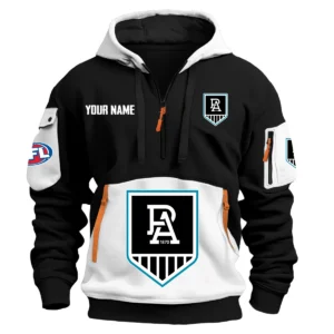 Port Adelaide Power Australian Football League Exclusive Logo Hoodie Half Zipper HOAFL0090525A01PORT - White