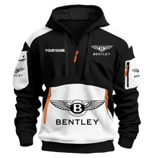 Bentley Car Exclusive Logo Hoodie Half Zipper QTCAR180605A2BEN - White