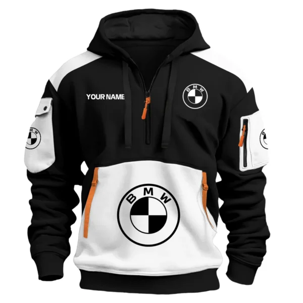 BMW Car Exclusive Logo Hoodie Half Zipper QTCAR180605A2BMW - White
