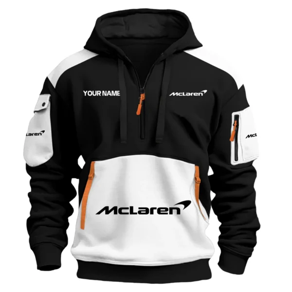 McLaren Car Exclusive Logo Hoodie Half Zipper QTCAR180605A2MCL - White