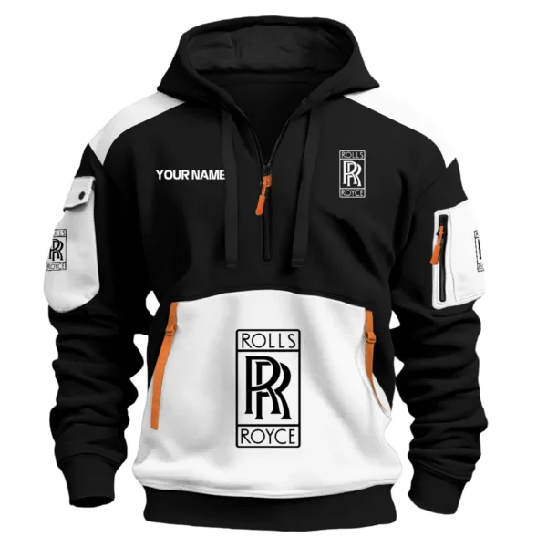Rolls-Royce Car Exclusive Logo Hoodie Half Zipper QTCAR180605A2ROL - White