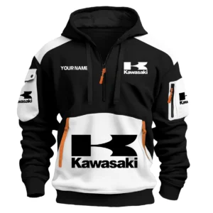 Kawasaki Motorcycles  Exclusive Logo Hoodie Half Zipper QTMT160525A3KAW - White