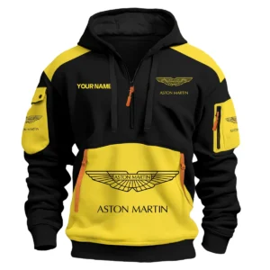 Aston Martin Car Exclusive Logo Hoodie Half Zipper QTCAR180605A2AMR - Yellow