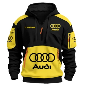 Audi Car Exclusive Logo Hoodie Half Zipper QTCAR180605A2AUD - Yellow