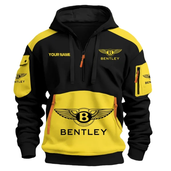 Bentley Car Exclusive Logo Hoodie Half Zipper QTCAR180605A2BEN - Yellow