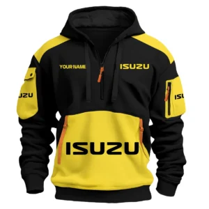 Isuzu Car Exclusive Logo Hoodie Half Zipper QTCAR180605A2ISU - Yellow