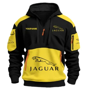 Jaguar Car Exclusive Logo Hoodie Half Zipper QTCAR180605A2JAG - Yellow