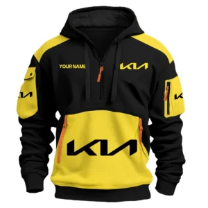 Kia Car Exclusive Logo Hoodie Half Zipper QTCAR180605A2KIA - Yellow