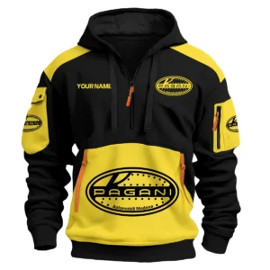 Pagani Car Exclusive Logo Hoodie Half Zipper QTCAR180605A2PAG - Yellow
