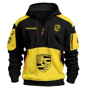 Porsche Car Exclusive Logo Hoodie Half Zipper QTCAR180605A2POR - Yellow