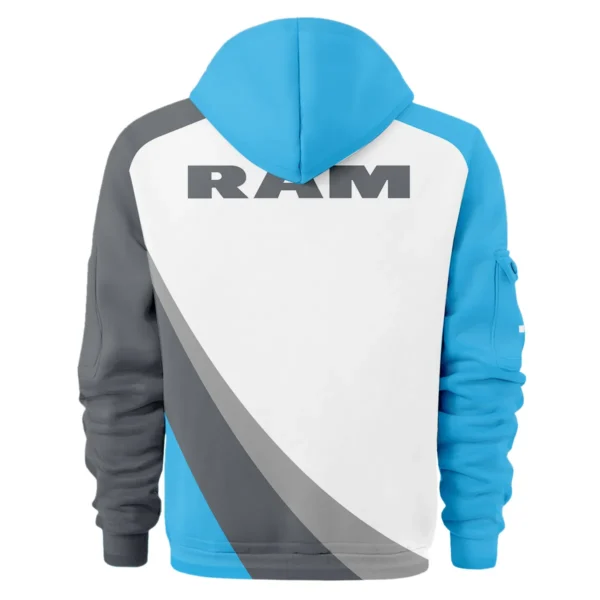 RAM Trucks Ute Exclusive Logo Hoodie Half Zipper QTVA180625UTE02RAM - Blue - Image 3