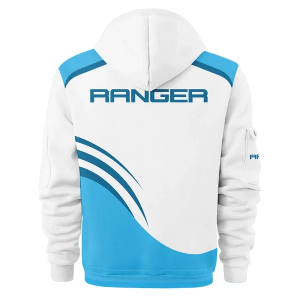 Ford Ranger Ute Exclusive Logo Hoodie Half Zipper QTVA190625UTE03FR - Blue - Image 3