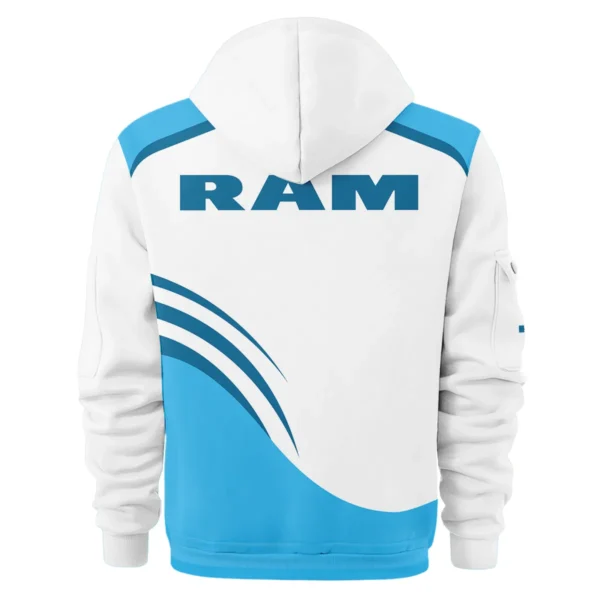 RAM Trucks Ute Exclusive Logo Hoodie Half Zipper QTVA190625UTE03RAM - Blue - Image 3