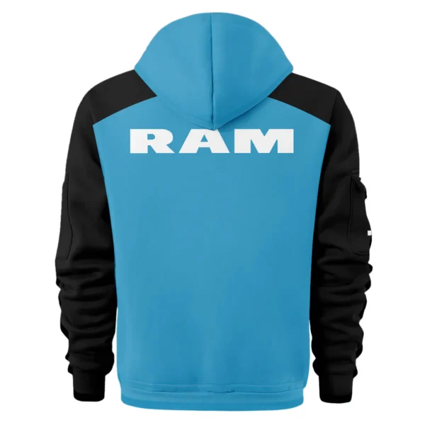 RAM Trucks Ute Exclusive Logo Hoodie Half Zipper QTVA210625UTE04RAM - Blue - Image 3